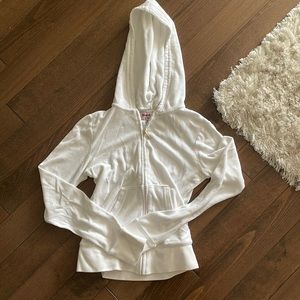 White juicy couture zip up Terrycloth